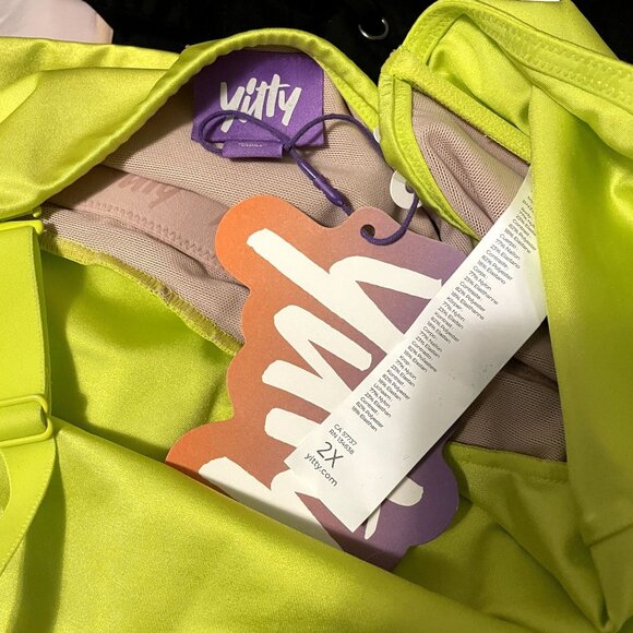 NWT Yitty Yellow Headliner Shaping Open Bust Thong Bodysuit and Bandeau Bra Set - Picture 7 of 10